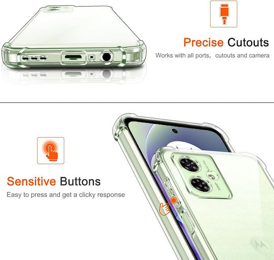 Techsuit Shockproof Clear Back Cover Silicone Transparent (Motorola Moto G55)