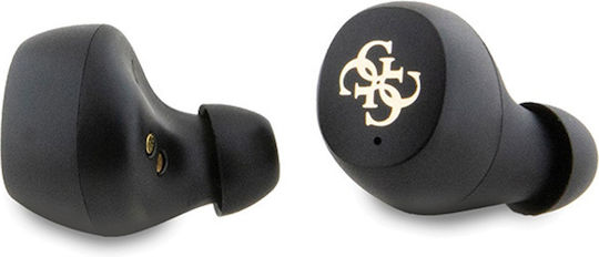 Guess 4G PU Metal Logo In-ear Bluetooth Handsfree Earphones with Charging Case Black