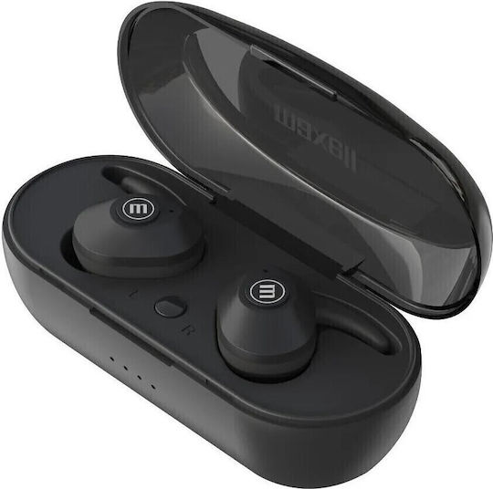 Maxell Mini Duo In-ear Bluetooth Handsfree Ακουστικά με Θήκη Φόρτισης Μαύρα