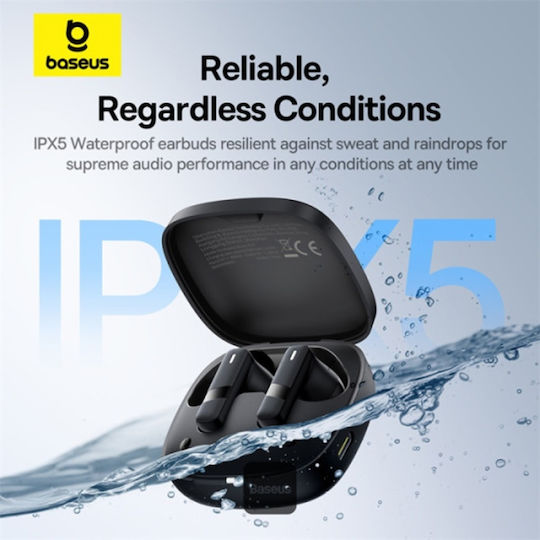Baseus E20 In-ear Bluetooth Handsfree Earphones with Sweat Resistance and Charging Case Black