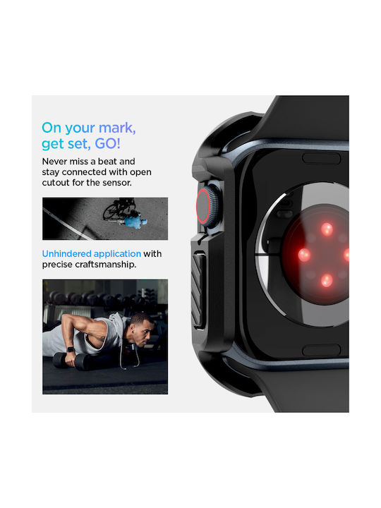 Spigen Tough Armor Plastic Case in Black color for Apple Watch Series 10 - 46mm