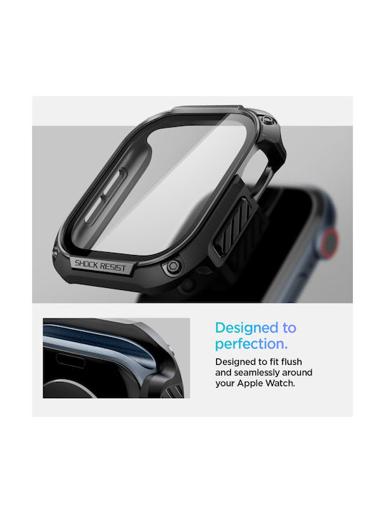 Spigen Tough Armor Plastic Case in Black color for Apple Watch Series 10 - 46mm