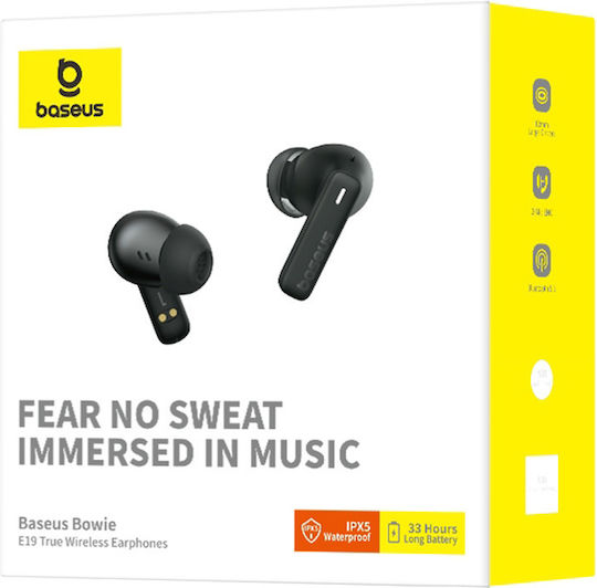 Baseus Bowie E19 In ear Bluetooth хендсфри Слушалки с Устойчивост на Пот и Кутийка за Зареждане Черен