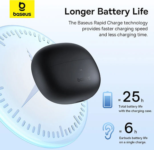 Baseus AirGo AS01 Offenes Ohr Bluetooth-Freisprecheinrichtung Kopfhörer mit Ladeetui Schwarz