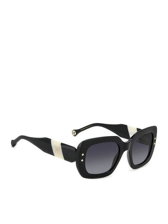 Carolina Herrera Women's Sunglasses with Black Horn-Rimmed Frame and Grey Gradient Lenses HER 0186/S 80S/9O