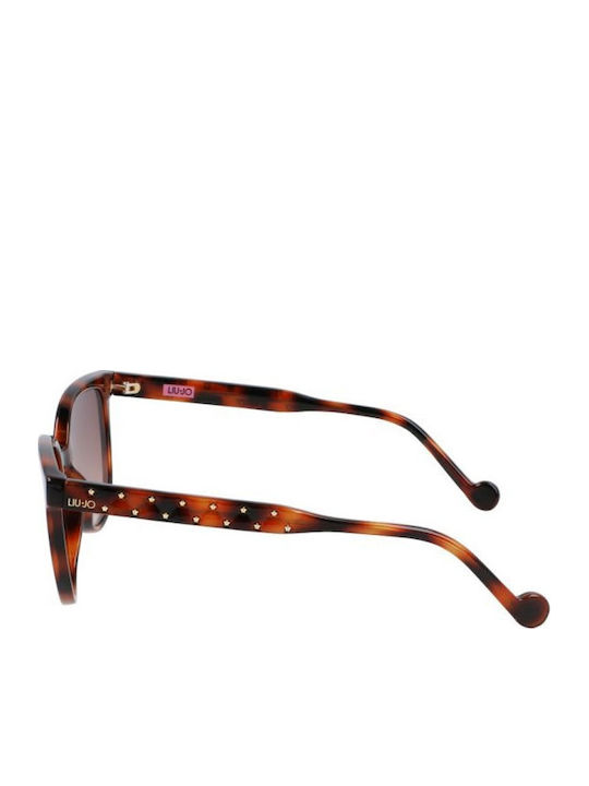 Liu Jo Women's Sunglasses with Brown Tartaruga Plastic Frame and Brown Gradient Lens