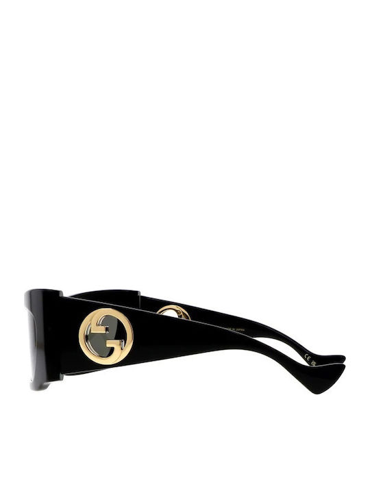 Gucci Women's Sunglasses with Black Horn-Rimmed Frame and Grey Lenses GG1412S 001