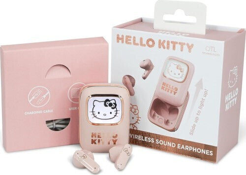 OTL Hello Kitty Slide Earbud Bluetooth Handsfree Ακουστικά με Θήκη Φόρτισης Ροζ