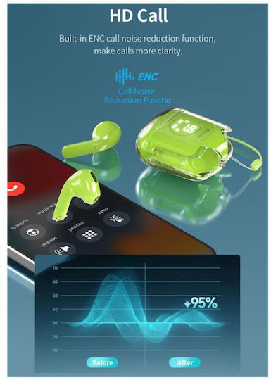 Devia M6 EM406 In-ear Bluetooth Handsfree Earphones with Charging Case Green
