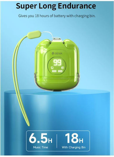 Devia M6 EM406 In-ear Bluetooth Handsfree Earphones with Charging Case Green
