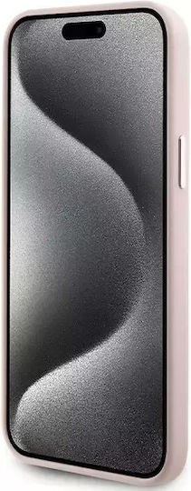 Karl Lagerfeld Choupette Metal Pin Umschlag Rückseite Silikon Rosa (iPhone 15 Plus / 16 Plus)