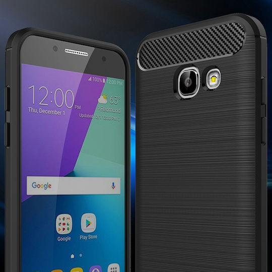 Techsuit Carbon Задна корица Силикон Черен (Galaxy A5 2017)