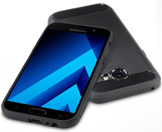 Techsuit Carbon Задна корица Силикон Черен (Galaxy A5 2017)