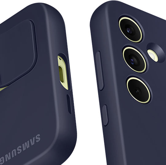 Samsung Standing Grip Umschlag Rückseite Silikon mit Band Schwarz (Galaxy A55)