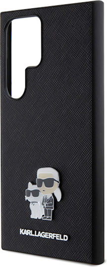 Saffiano Karl Back Cover Plastic / Leather Black (Galaxy S24 Ultra)