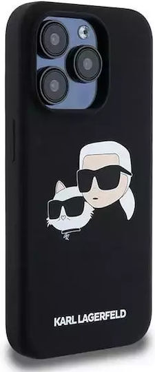 Karl Lagerfeld Karl&Choupette Umschlag Rückseite Kunststoff / Silikon Schwarz (iPhone 15 Pro)