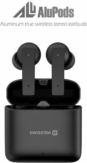 Swissten Alupods Pro Earbud Bluetooth Handsfree Căști cu Carcasă de Încărcare Negru