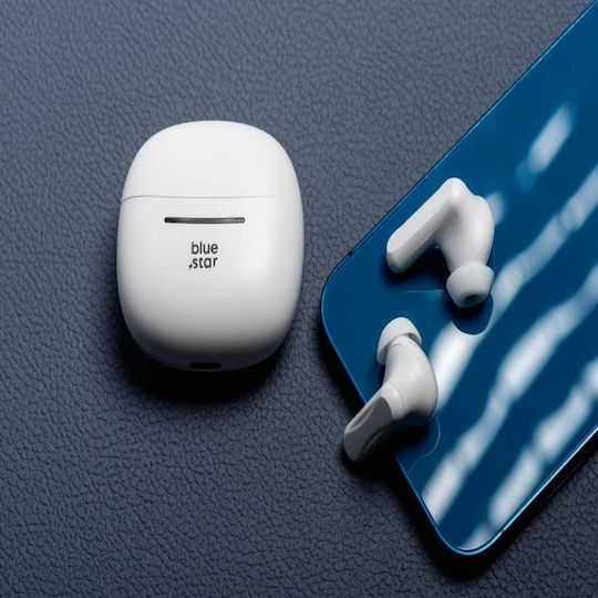 Blue Star BK44 In-Ear Bluetooth-Freisprecheinrichtung Kopfhörer mit Ladeetui Weiß