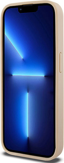 Dkny Pu-Leder kariertes Muster Streifen Hülle iPhone 15 Pro Pink