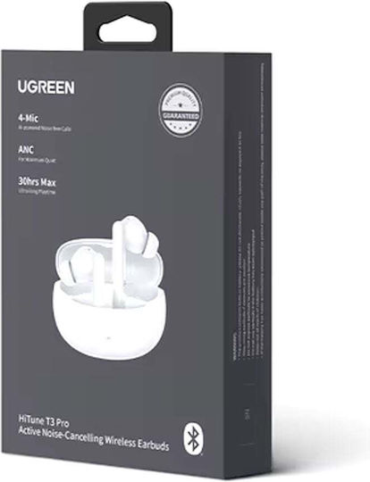 Ugreen P3 In-ear Bluetooth Handsfree Ακουστικά με Θήκη Φόρτισης Λευκά