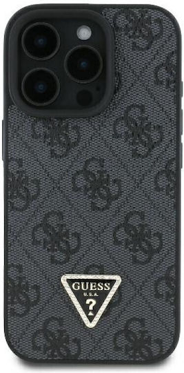 Guess Metal Logo Strass Crossbody Umschlag Rückseite Synthetisches Leder mit Band Schwarz (iPhone 17 Pro / iPhone 16 Pro)
