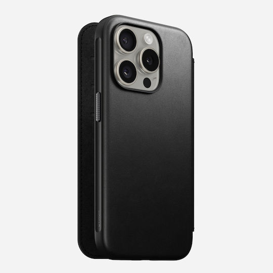 Nomad Back Cover Δερμάτινο 2mm Μαύρο (iPhone 15 Pro)