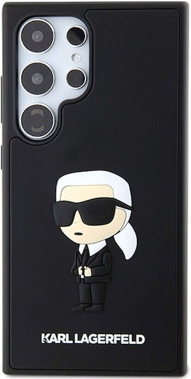 Karl Lagerfeld Ikonik Umschlag Rückseite Silikon Schwarz (Galaxy S24 Ultra)