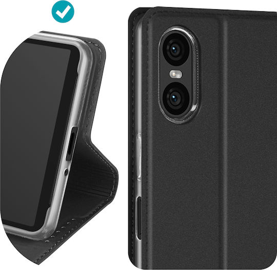 Dux Ducis Skin Pro Задна корица Изкуствена кожа Черен (Xperia 10 VI)