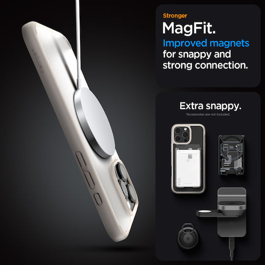Spigen Ultra Hybrid MagFit Back Cover Plastic 2mm Frost Natural Titanium (iPhone 16 Pro Max)