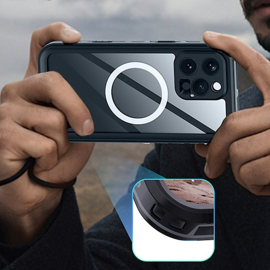 Shellbox 360 Full Cover Σιλικόνης Αδιάβροχο Μαύρο (iPhone 16 Pro Max)
