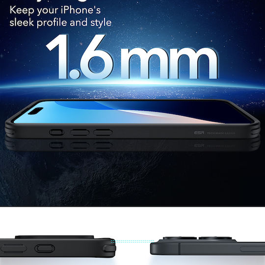 ESR Classic Hybrid Halolock Back Cover Πλαστικό 0.7mm Μαύρο (iPhone 16)