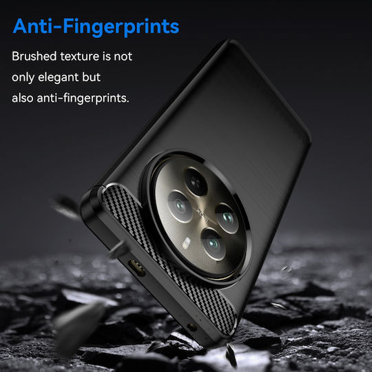 Techsuit Carbon Umschlag Rückseite Silikon Schwarz (Realme 12 Pro / 12 Pro+)