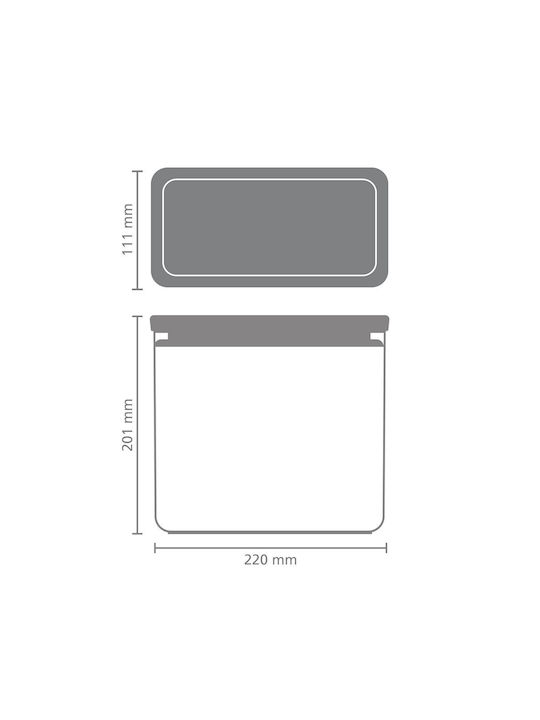 Brabantia Box General Use with Lid Plastic Gray 3500ml