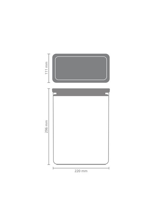 Brabantia Κουτί Γενικής Χρήσης με Καπάκι Πλαστικό Γκρι 5400ml