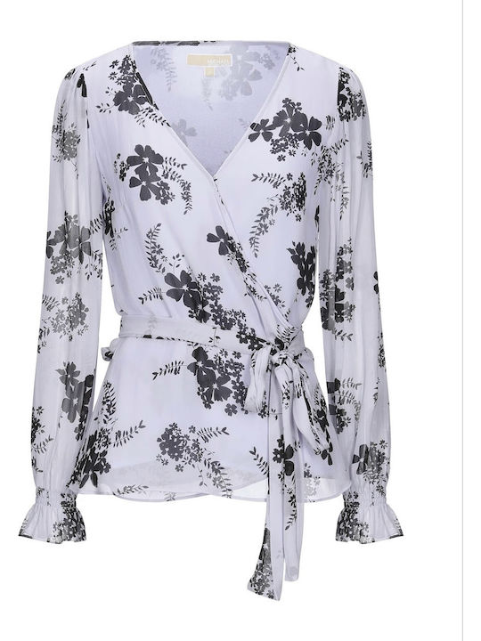Women's Blouse Long Sleeve Floral Lavender MIst