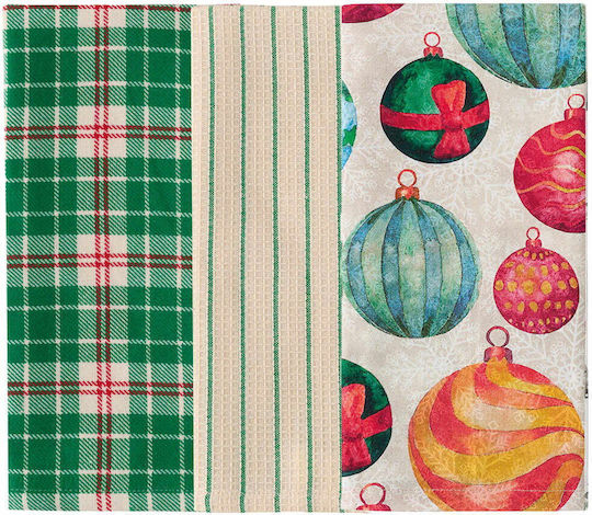 Kentia Fazzy Towel from 100% Cotton in Green Color 40x60cm 3pcs