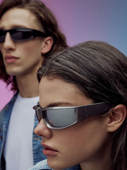 Sole Unisex Sunglasses with Plastic Frame Silver/Black 20917-02