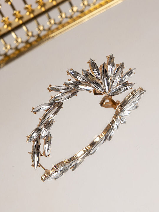 Ear Cuff Κρύσταλλα Χρυσό Χρυσό