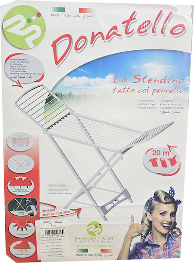 Plastic Folding Floor Clothes Drying Rack with Hanging Length 20m