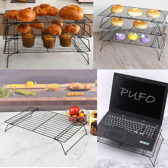 Metallic Support Legs Kitchen Ideal Cooling Cakes Donuts Cake Layers Cookies Biscuits Tiered Model 40 X 25 Cm