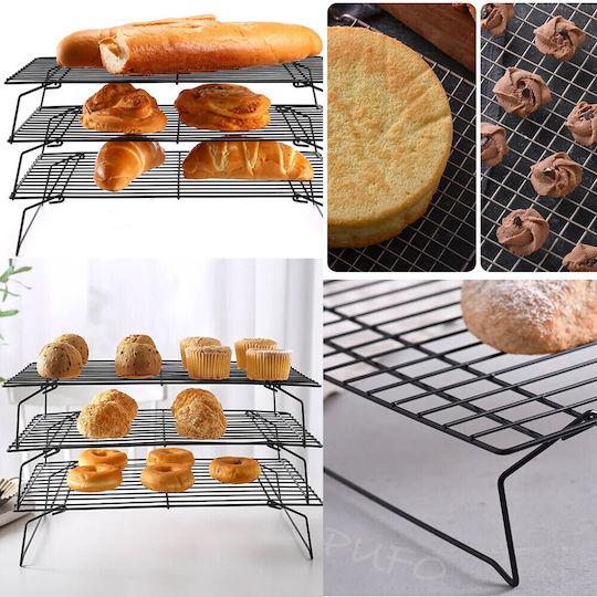 Metallic Support Legs Kitchen Ideal Cooling Cakes Donuts Cake Layers Cookies Biscuits Tiered Model 40 X 25 Cm