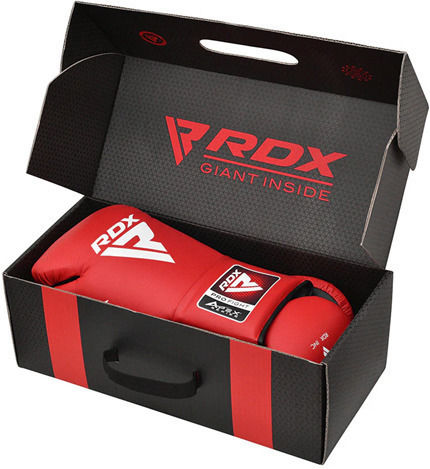 RDX Boxhandschuhe Leder für Kampf Rot