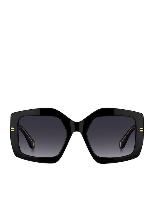 Marc Jacobs Damen Sonnenbrille mit Schwarz Kunststoff Gestell und Gray Verlaufsfarbe Linse