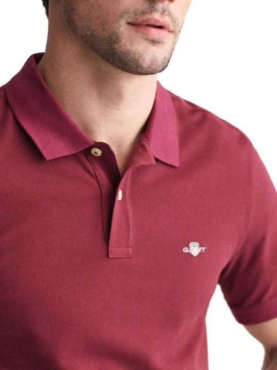 Polo Short Sleeve Blouse Burgundy