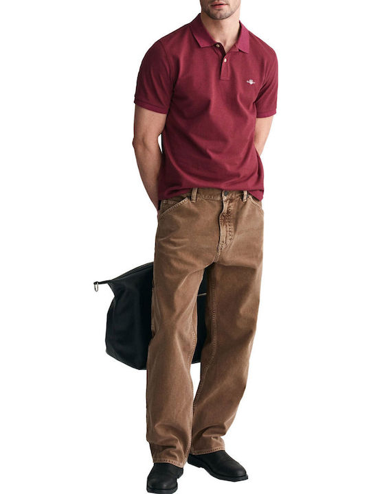 Polo Short Sleeve Blouse Burgundy