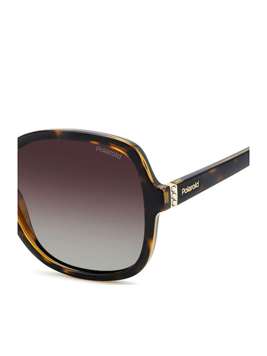 Polaroid Women's Sunglasses with Brown Tartaruga Plastic Frame and Brown Gradient Polarized Lens PLD4177/S/X 086/LA
