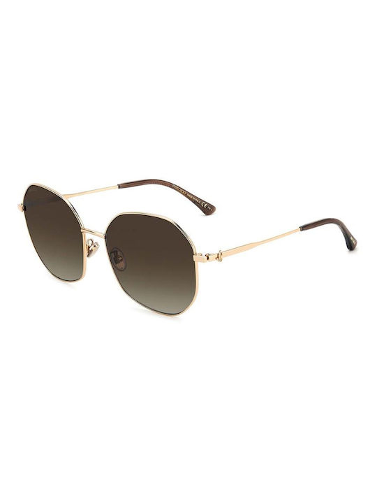 Jimmy Choo Women's Sunglasses with Gold Metal Frame and Brown Gradient Lens ASTRA/F/SK 000/HA