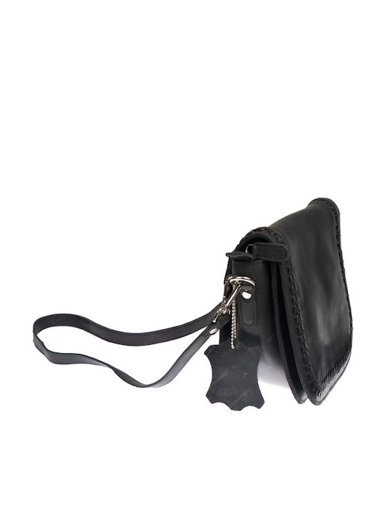 Leder Damentasche Schultertasche Schwarz