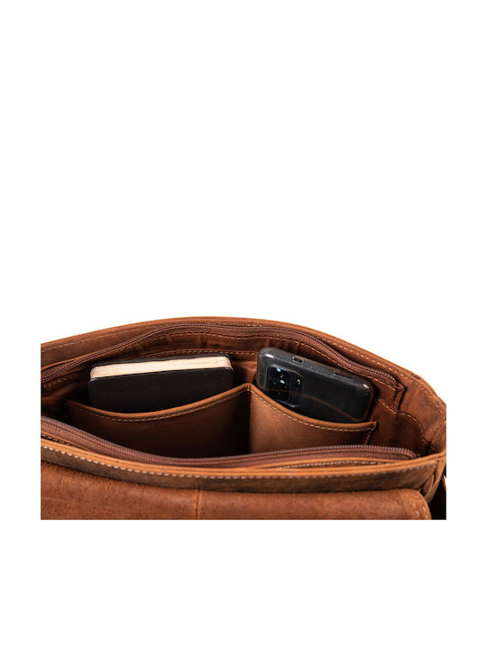 Leder Damentasche Schultertasche Braun