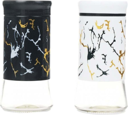 Salt Pepper Shaker Set Pufo Elegant 11 Cm White Black